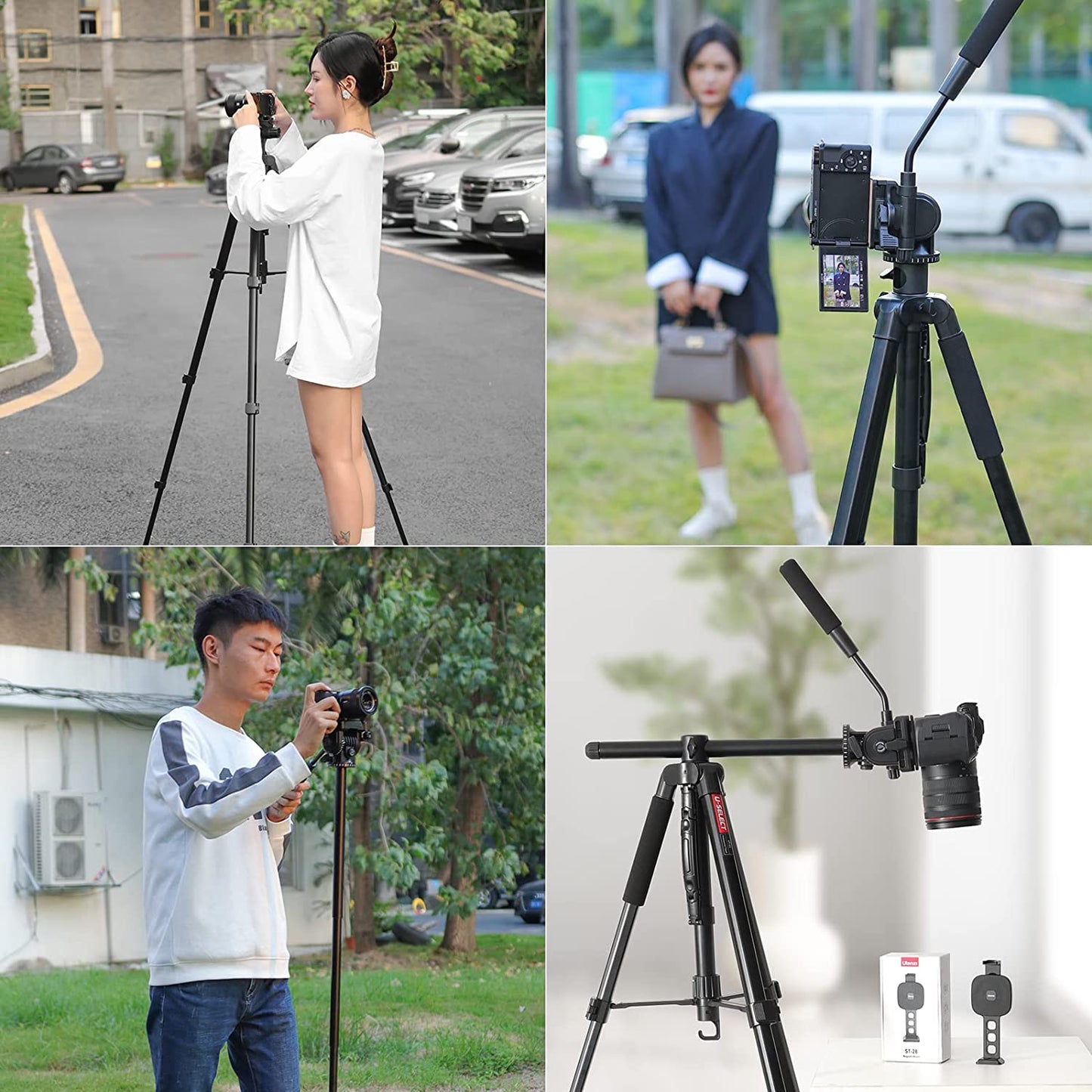 ULANZI VT-02 Metal Tripod – Heavy Duty Portable, Adjustable for DSLR/Phones