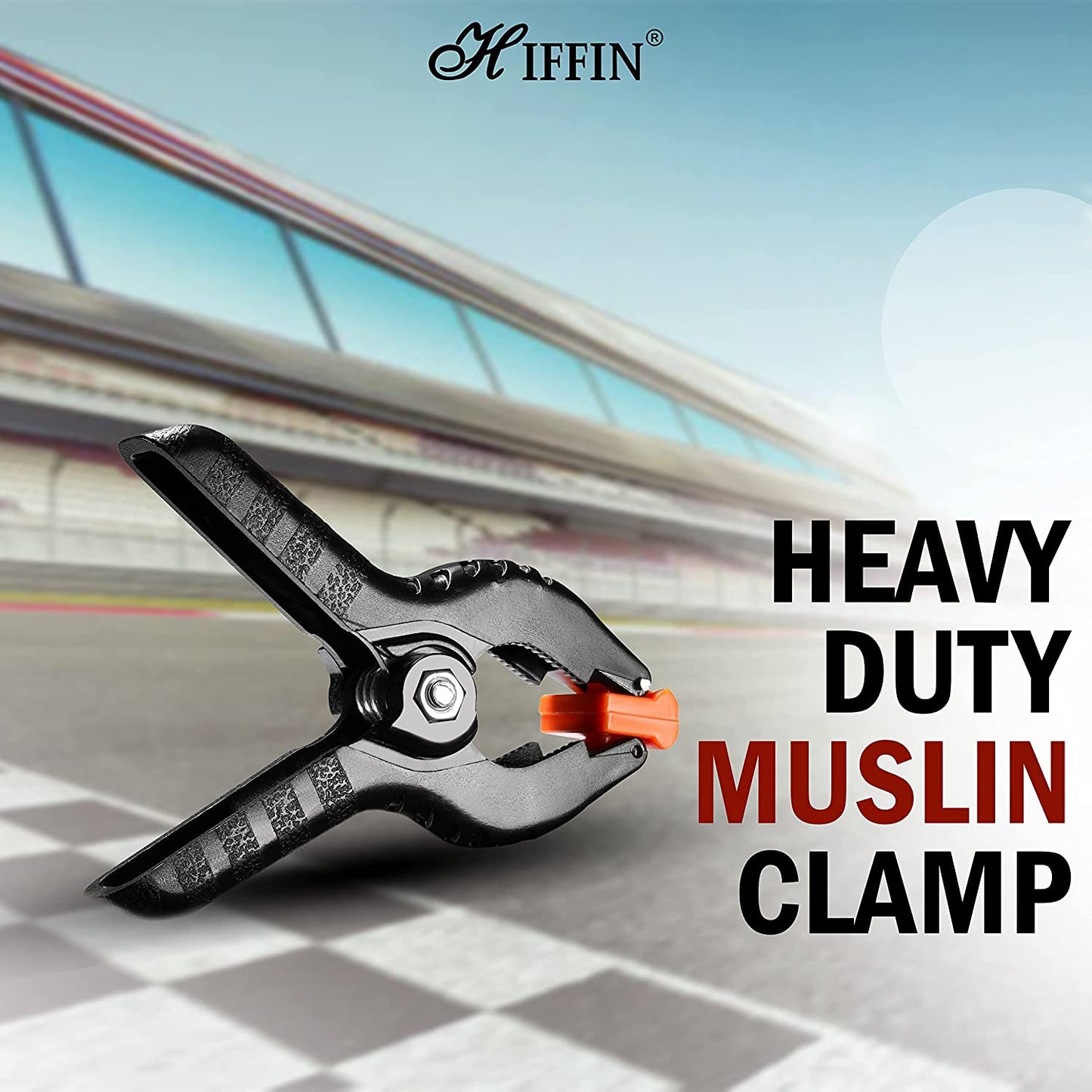 HIFFIN® 16 PCS Photography Backdrop Support Spring Clamp 4.3"/11cm for Background Muslin, Canvas, Paper, Chromakey Screen, Heavy Duty Clip, Photo Studio, Backdrops Backgrounds Woodworking