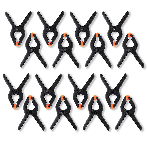 HIFFIN® 16 PCS Photography Backdrop Support Spring Clamp 4.3"/11cm for Background Muslin, Canvas, Paper, Chromakey Screen, Heavy Duty Clip, Photo Studio, Backdrops Backgrounds Woodworking