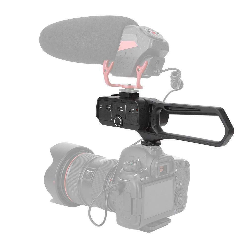 LENSGO D1L Microphone MIC Audio Adapter Adaptor Voice Frequency Regulator Black for Camera, Camcorder,Smartphone Features Output GAIN Adjustment HIGT-Pass...