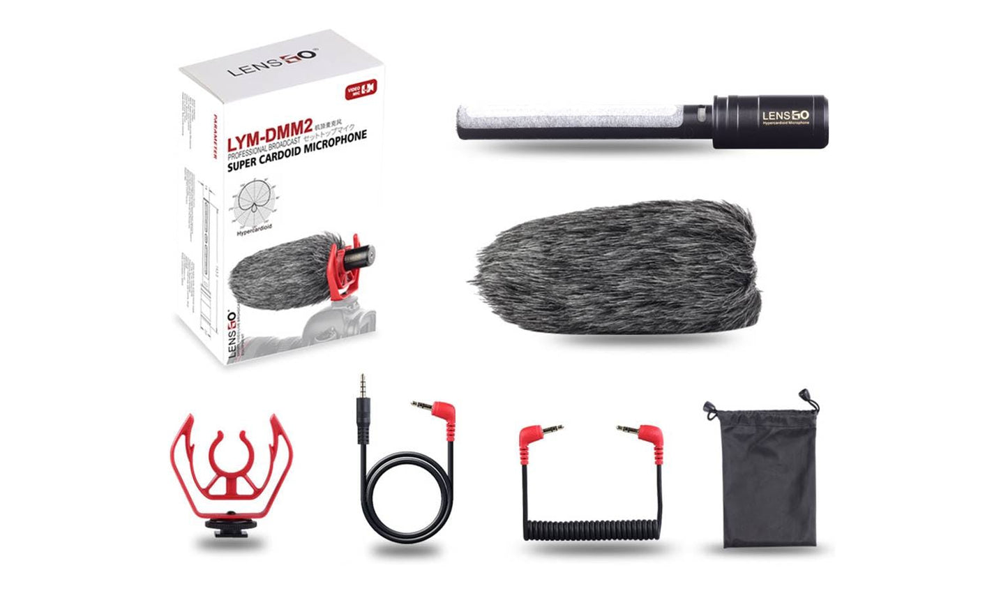 LYM-DMM2 Super Cardioid Video Recording DSLR/Camcorder/Phone Condenser Microphone for Canon Sony Nikon