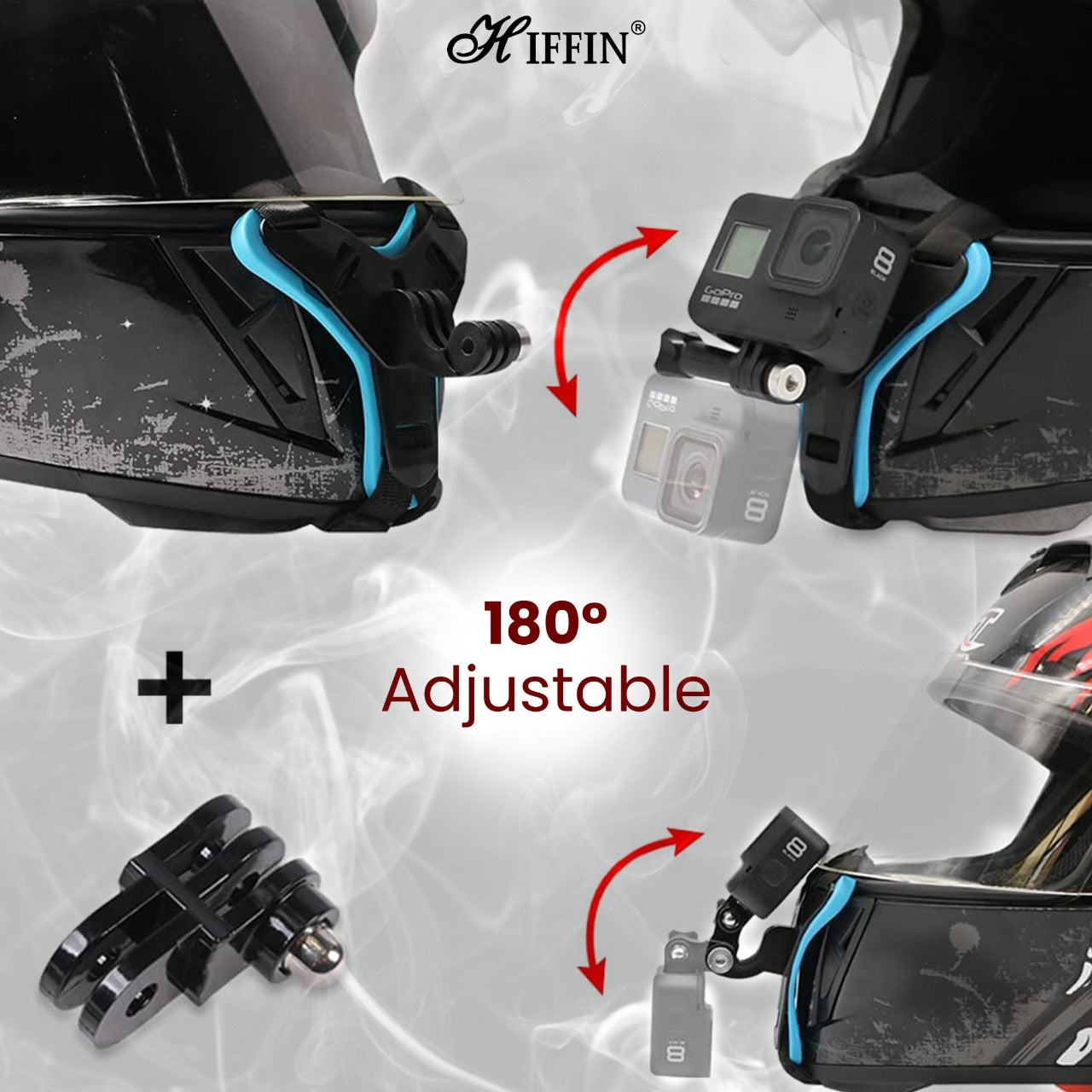 HIFFIN® Helmet Chin Strap Mount Compatible with Gopro Hero 8/7/6,SJCAM, Yi, DJI Osmo Action & Other Action Cameras
