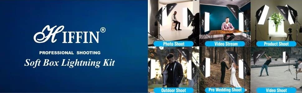 HIFFIN® PRO HD 5 Soft Led Video Light Softbox Kit | 1 Point Lighting | Stand | for YouTube Shooting,Videography, Product Photography, Continuous Studio.