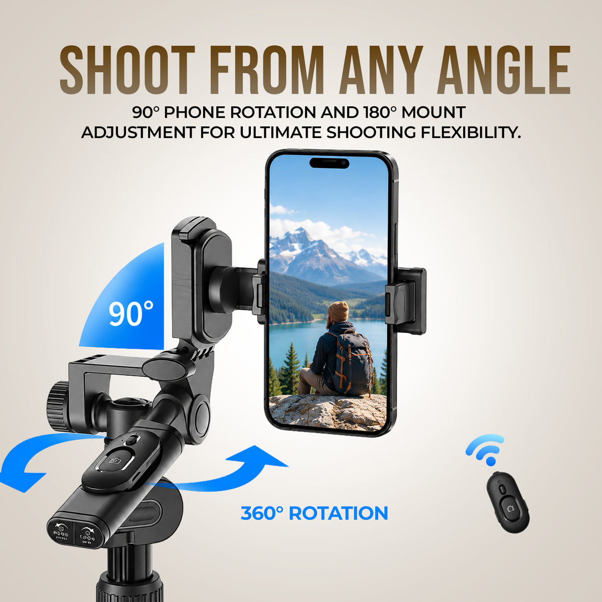 H25 Selfie Stick Tripod, Adjustable Aluminium Alloy, Wireless Remote, Phone Holder