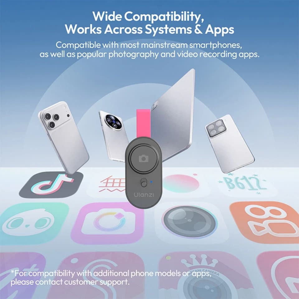 ULANZI RC05 Wireless Remote Shutter, Bluetooth Camera Remote for iOS Android