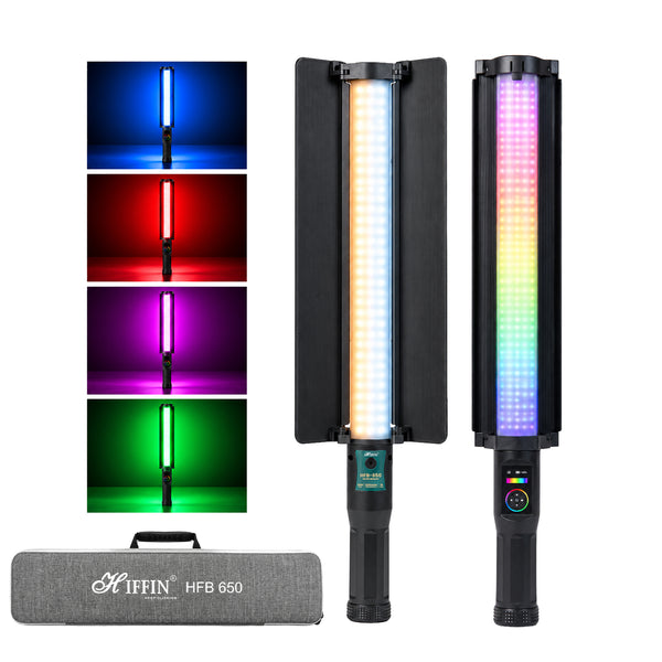 HFB-650 30W RGB Wand Light, 2700K-7500K, 3800 Lumens, 100% Dimming, 11 FX, App
