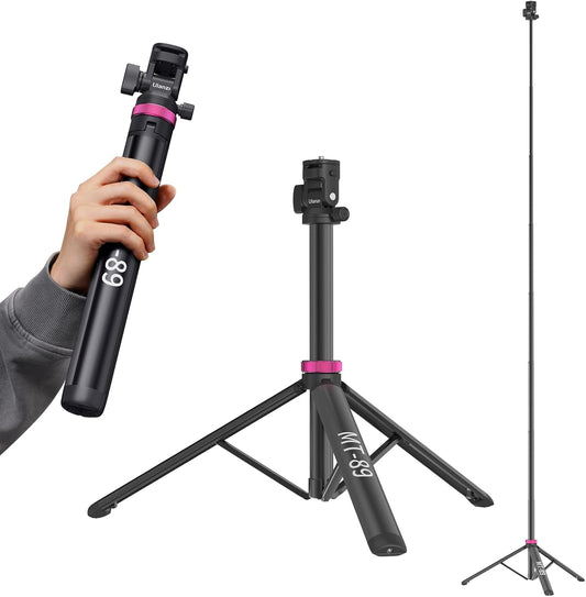 ULANZI MT-89 82in Aluminum Extendable Tripod, 1/4in QR, 2.2lb Load