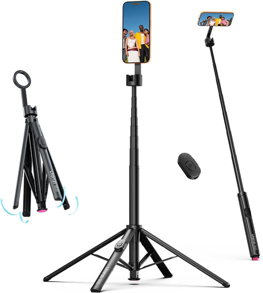 ULANZI SK-21,  71'' Magnetic Selfie Stick Tripod w Remote, Auto Open