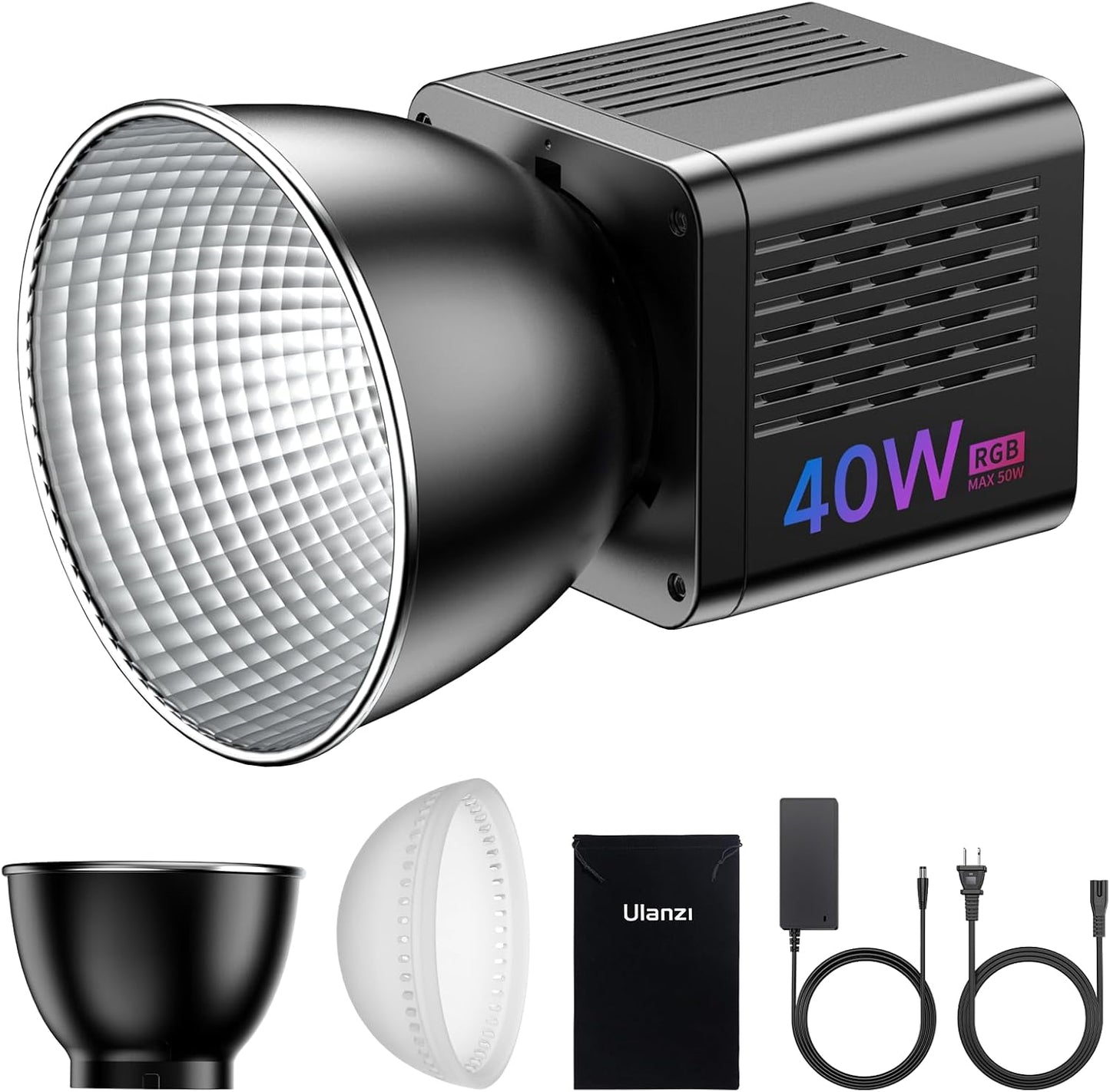 ULANZI 40W RGB LED Light | 2500-6500K | 3400mAh | DC Adapter | COB