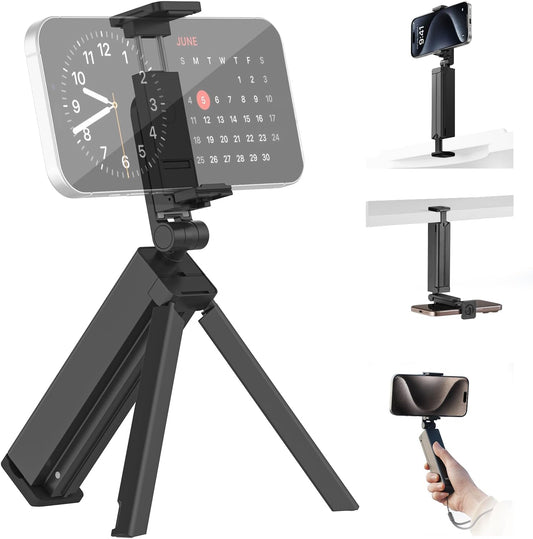 ULANZI SK-20 Travel Essentials Airplane Phone Holder, Phone Tripod 360° Rotation,Travel Must Have Handsfree Cellphone Stand for Desk,Flight Essential Universal Adjustable Stand for Train Table