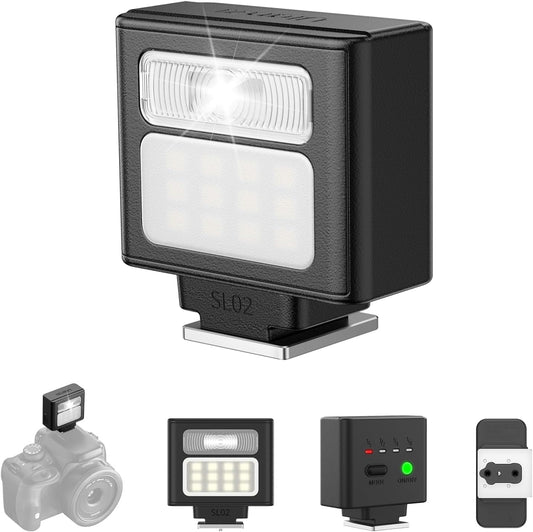 ULANZI SL02 Mini Flash Speedlite GN8 6500K for Canon Fuji Sony Nikon Cameras