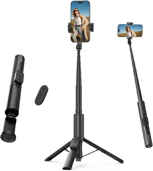 ULANZI SK26 40" Selfie Stick Tripod with Bluetooth Remote for iPhone-mobile clip