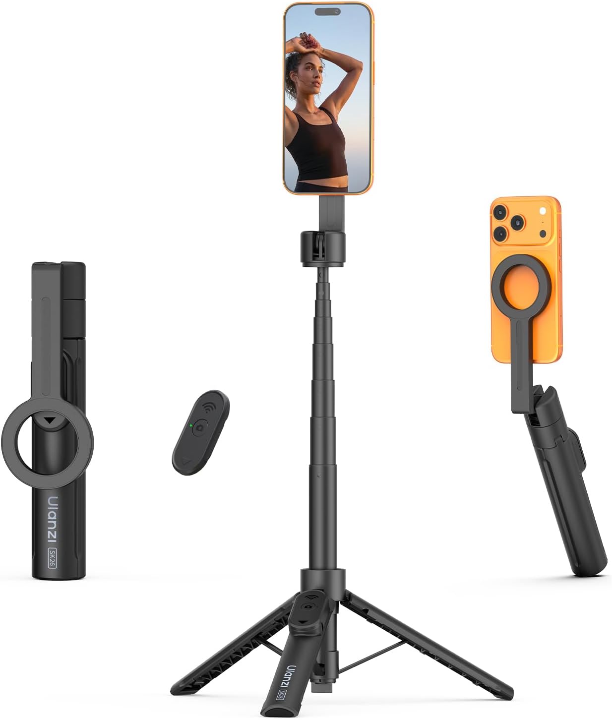 ULANZI SK26 Magnetic 44.5'' MagSafe Tripod/Selfie Stick w Remote iPhone 17 Pro & All
