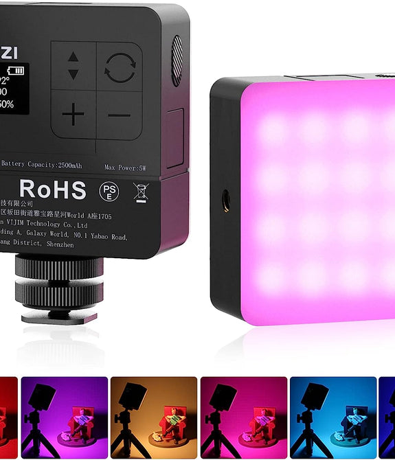 ULANZI VL49 Pro RGB Video Light, Mini Rechargeable LED Camera 360° Full Color Portable,2500-9000K Dimmable LED Panel Lamp w LCD Display,Photography Lighting Support Magnetic Attraction