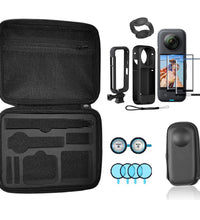Hiffin Action Camera Accessories Kit for Insta 360 ONE X3 - Accessories Bag with Protective Frame, Carry Bag, Lens Guard, Silicone Case, Lens Cap, Screen Tempered Film Protector