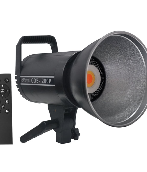 HIFFIN COB-200P Professional 200W LED Video Light for Studio Film Recording, 2800K-5600K Dimmable with Remote Control, Widely Used for Photography and Videography