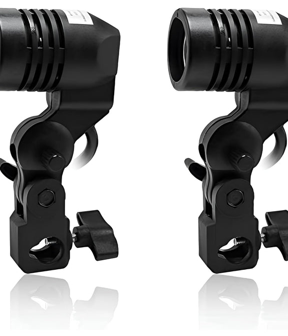 HIFFIN E27 Single Blub Holder Set of 2 Pcs Photography Photo Light Lamp Bulb Bracket Studio