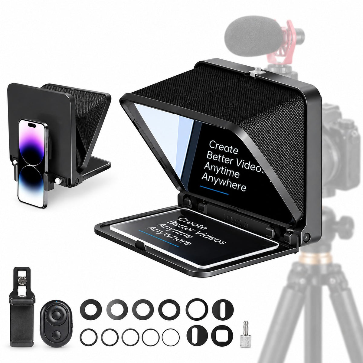 TP7 (9.7") Portable Teleprompter for Camera, Phone & Tablet with Bluetooth Remote