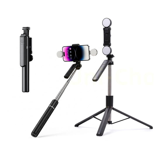 HF-16K 4-in-1 Selfie Stick Tripod w/ LED, 3 Modes, Remote