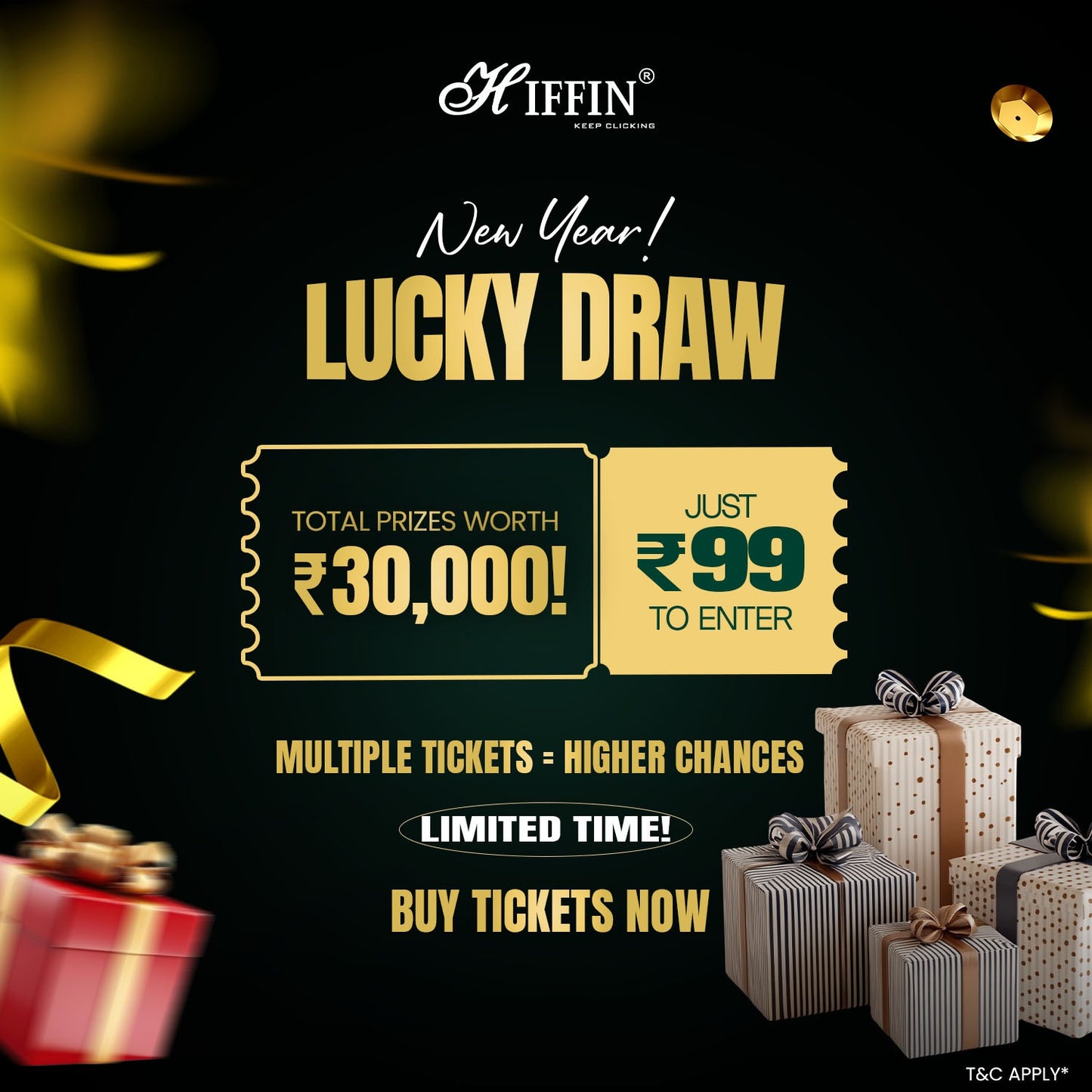 HIFFIN New Year Mega Raffle – Buy a ₹99 Ticket & Get a Chance to Win Big