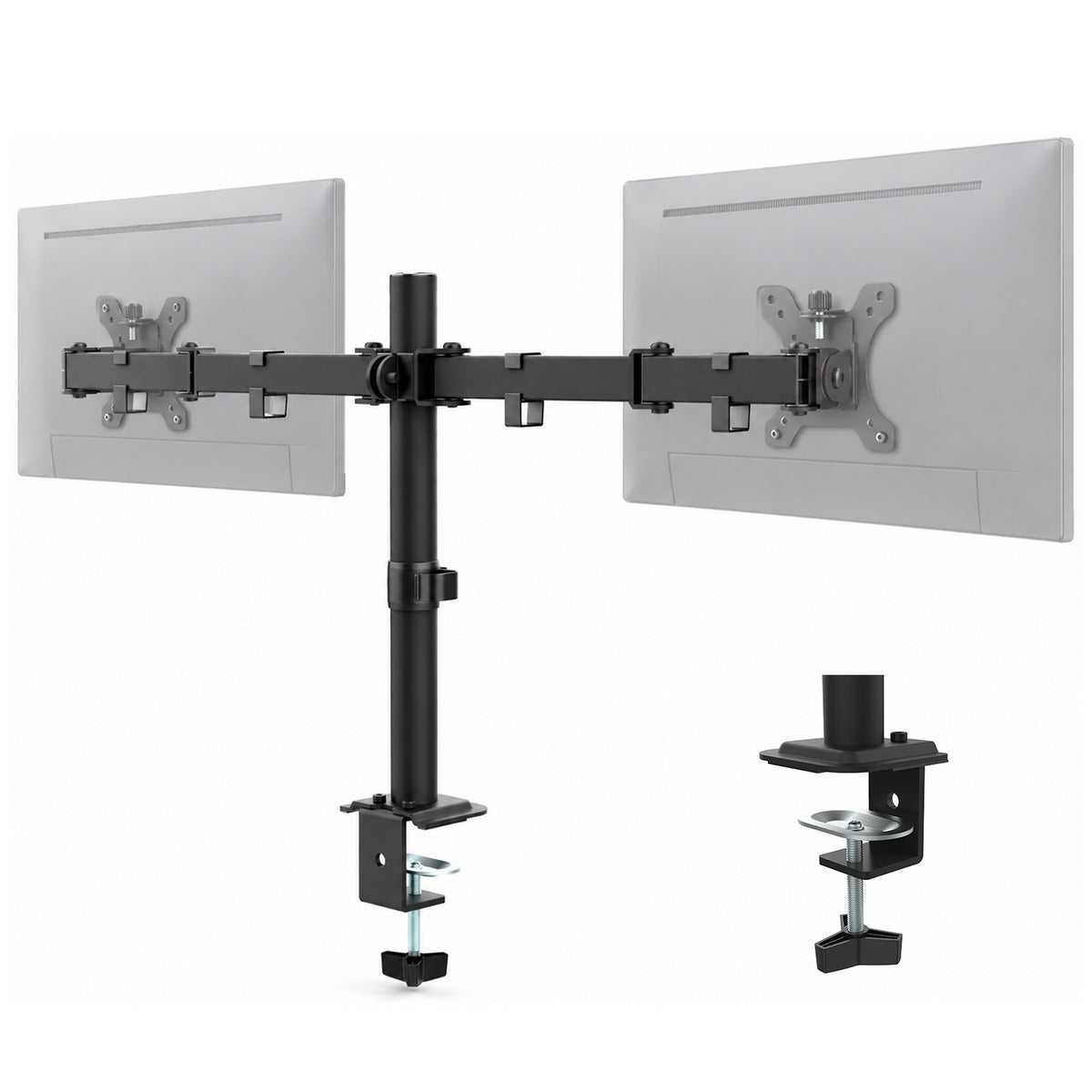 MS24 Dual Monitor Arm, 13–32in, Up to 10kg/22lbs, VESA 75x75/100x100, Desk Mount