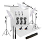 HIFFIN White Screen Backdrop 6x10 ft with 9 ft Stand - 6x9 ft Photography Backdrop with 2 Pcs Spring Clamps, 1PCs Carry Bag (T Shape Kit C2 C1 W & Single Holder Kit M3)