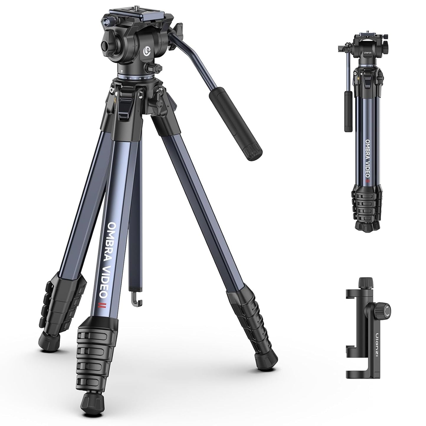 Ulanzi OMBRA Video II Travel Tripod (T154) – Lightweight Aluminum with Fluid Head