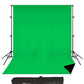 HIFFIN® 2 in 1 Photography Backdrop 8x12ft Green & Black with 9x9ft Backgroud Stand Kit Washable Background Screen Carry Bag, (B01 + 2 in 1 Black & Green Backdrop)