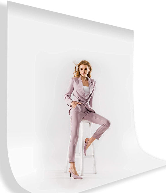 HIFFIN 2.4384 M X 3.6576 M (8x12Ft) , White Professional Backdrop for Background Photography Background Stand for Photo Light Studio Accurate Size 8x12 Ft