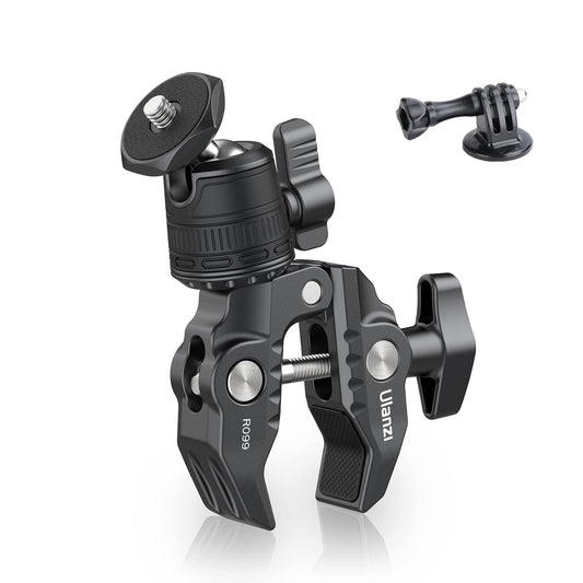 ULANZI R099 Super Clamp Camera Mount with 360° Ballhead for Bike/Bicycle/Motorcycle Handlebar Pole Tripod Tube Crossbar Gimbal Rods Mount