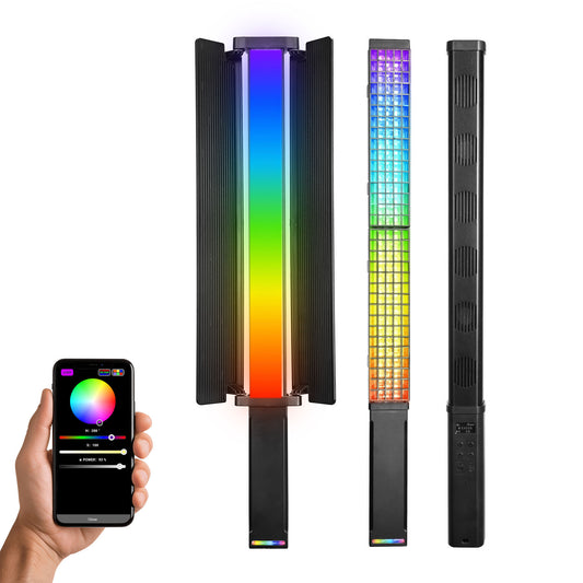 HIFFIN HF-1000 RGB LED Light Stick | 60 Watt, 18700 Lux | 2500K-9000K | CRI 95+ | 24 FX | App Control | Rechargeable LED Light for Photography & YouTube