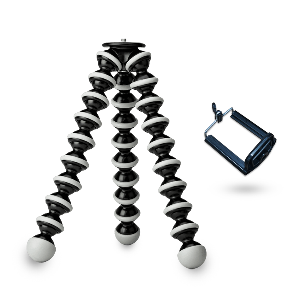 HIFFIN 13 inch Jumbo Flexible Gorillapod Tripod with Mobile Attachment for DSLR, Action Cameras & Smartphones(Black)(Gorilla Jumbo Tripod 13 + 3 inches with Holder R)