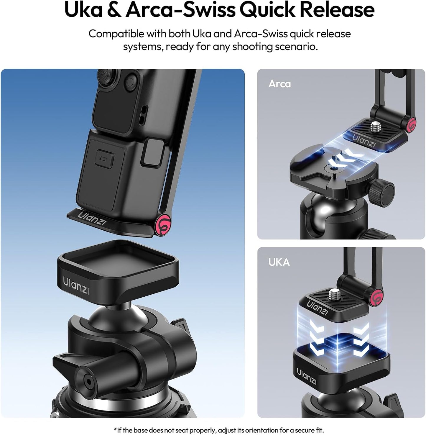 ULANZI MA66 Tripod for DJI Pocket 3/4, QR, Arca, Selfie Stick Stand