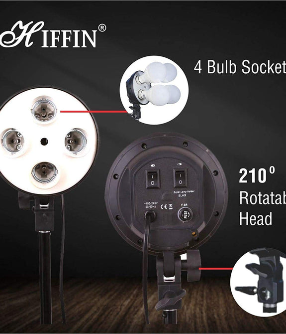 HIFFIN® PRO Quadlux Mark III Soft Led Still & Video Light Softbox 3 Point Lighting Kit with AC Power, YouTube Shooting, Videography, Portrait, Product Photography, Fluorescent Key,Fill,Rim Head Light