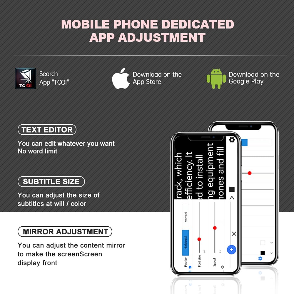 LENSGO TC7S Portable Teleprompter for Phone, Mini with Remote, iPhone & Android