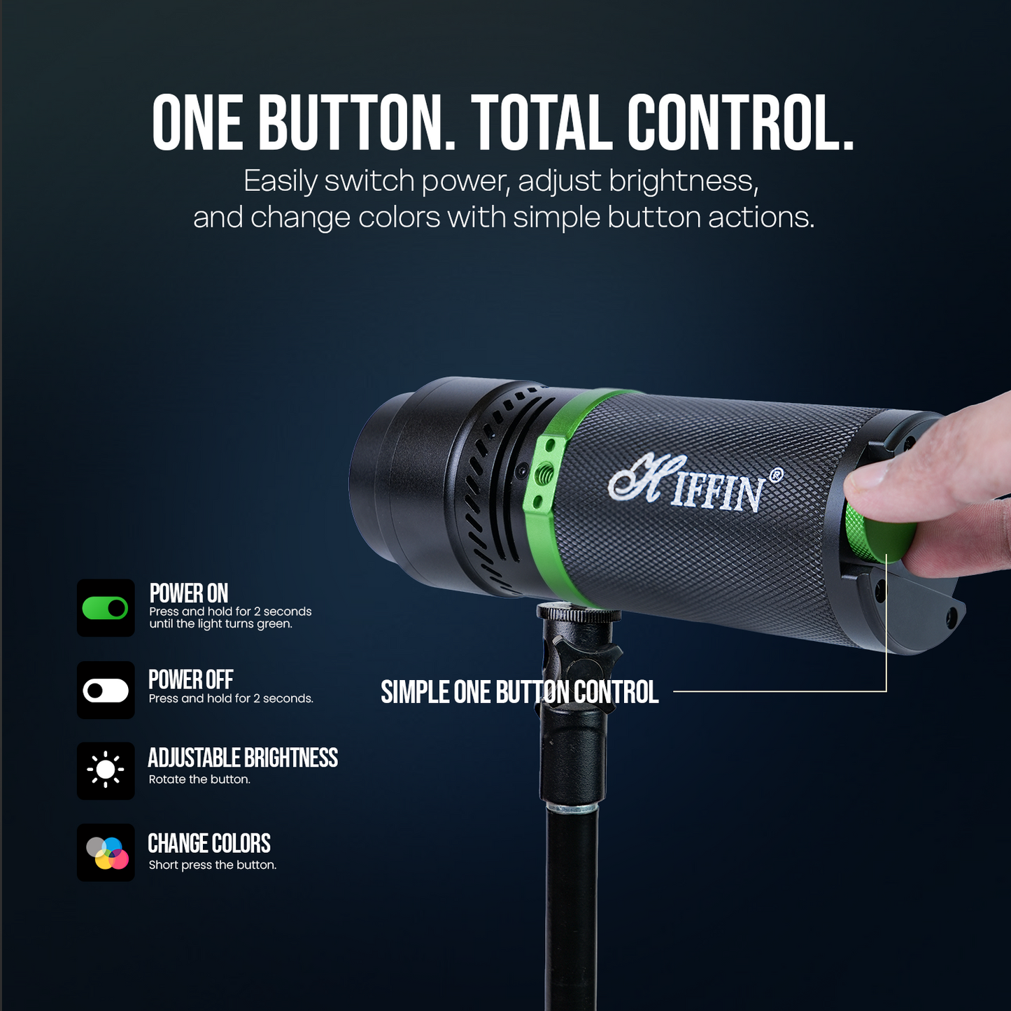G-Flash PRO RGB 30W LED Video Light 5000mAh USB-C CRI95+ 4 Colors Fan Portable