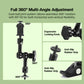 HIFFIN® 7 Inch Articulating Friction Magic Arm & Large Adjustable Super Rod Clamp Pliers Clip with 1/4" and 3/8" Thread for DSLR Camera Rig, LCD Monitor, LED Flash Lights (7'Arm & Clip)