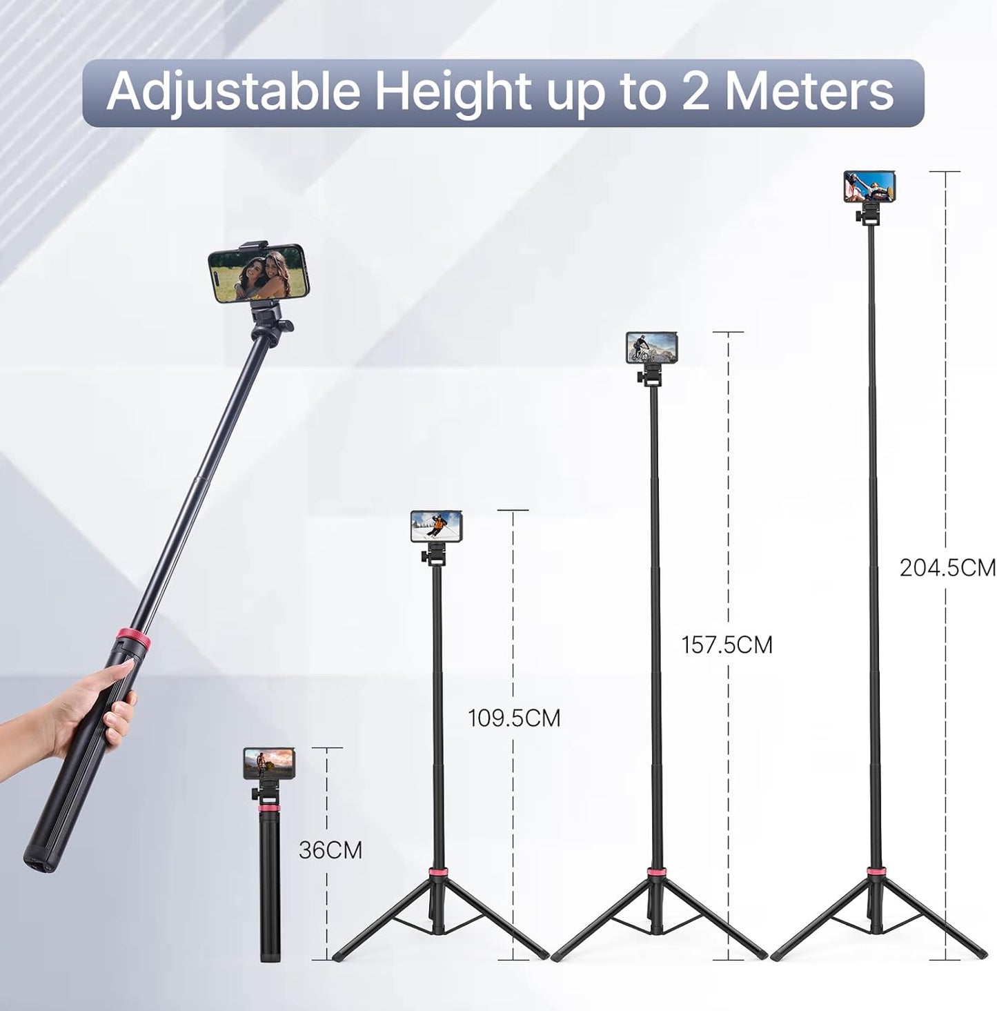 Ulanzi MT-79 Extendable Aluminum Tripod, 81" Adjustable Stand, 360° Head