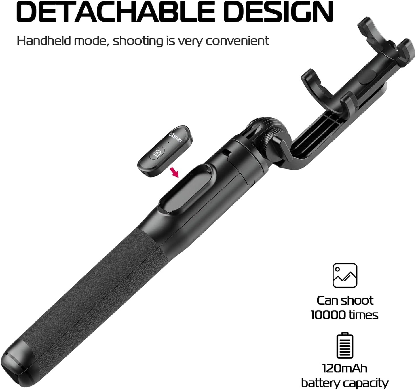 Ulanzi SK-03 1.6M Livestream Selfie Stick, 360 Rotation, Bluetooth