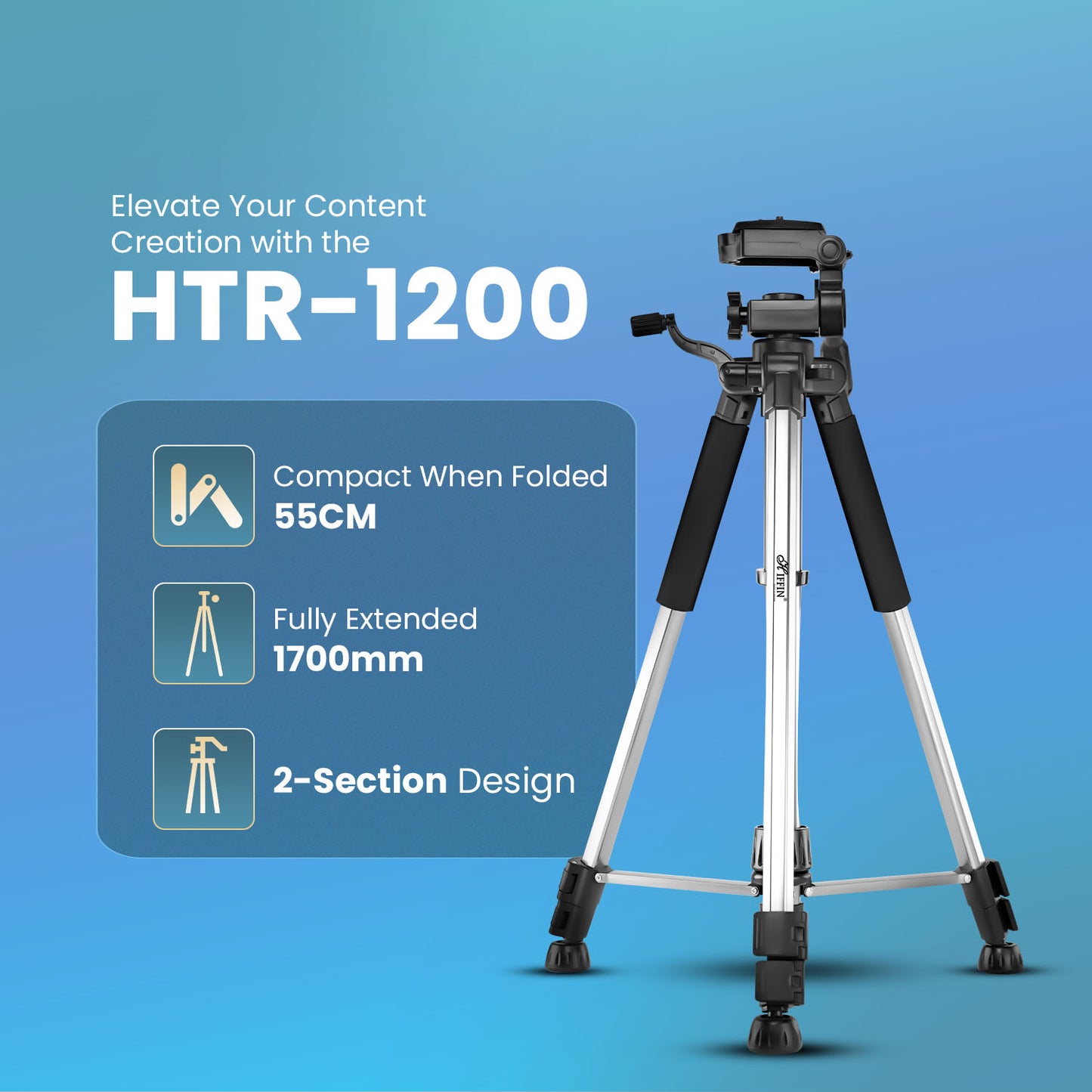 HTR-1200 Tripod for DSLR Camera & Smart Phone Tripod Stand