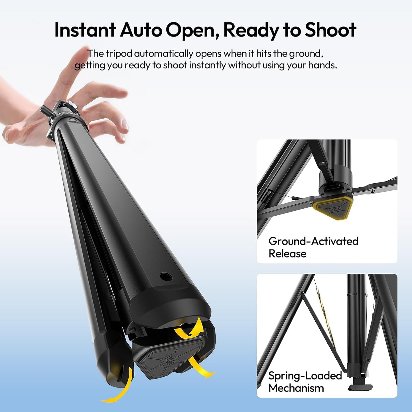 ULANZI MT93 1/4" Light Stand Tripod, 63" Adjustable, Auto-Open, UKA Quick-Release Ball Head