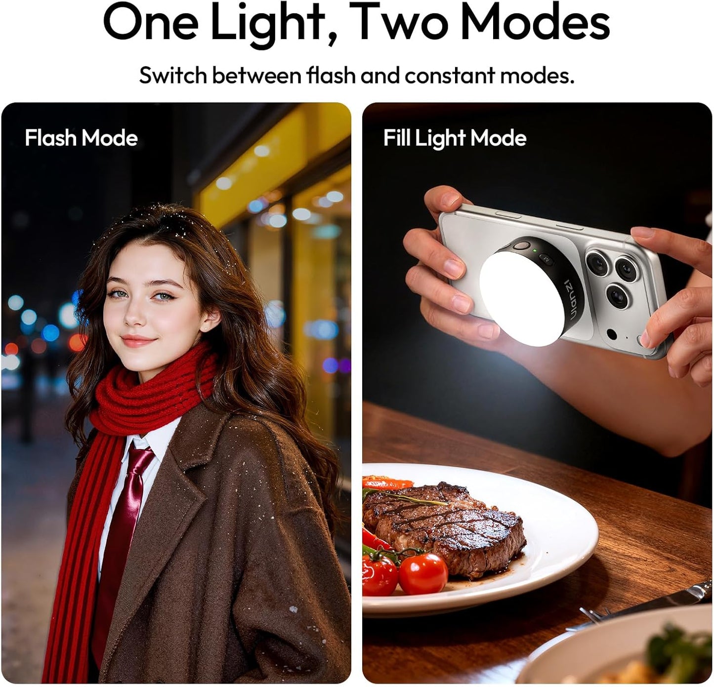 ULANZI MFL01 Magnetic Phone Flash 3000 Flashes 2500-8500K Bluetooth