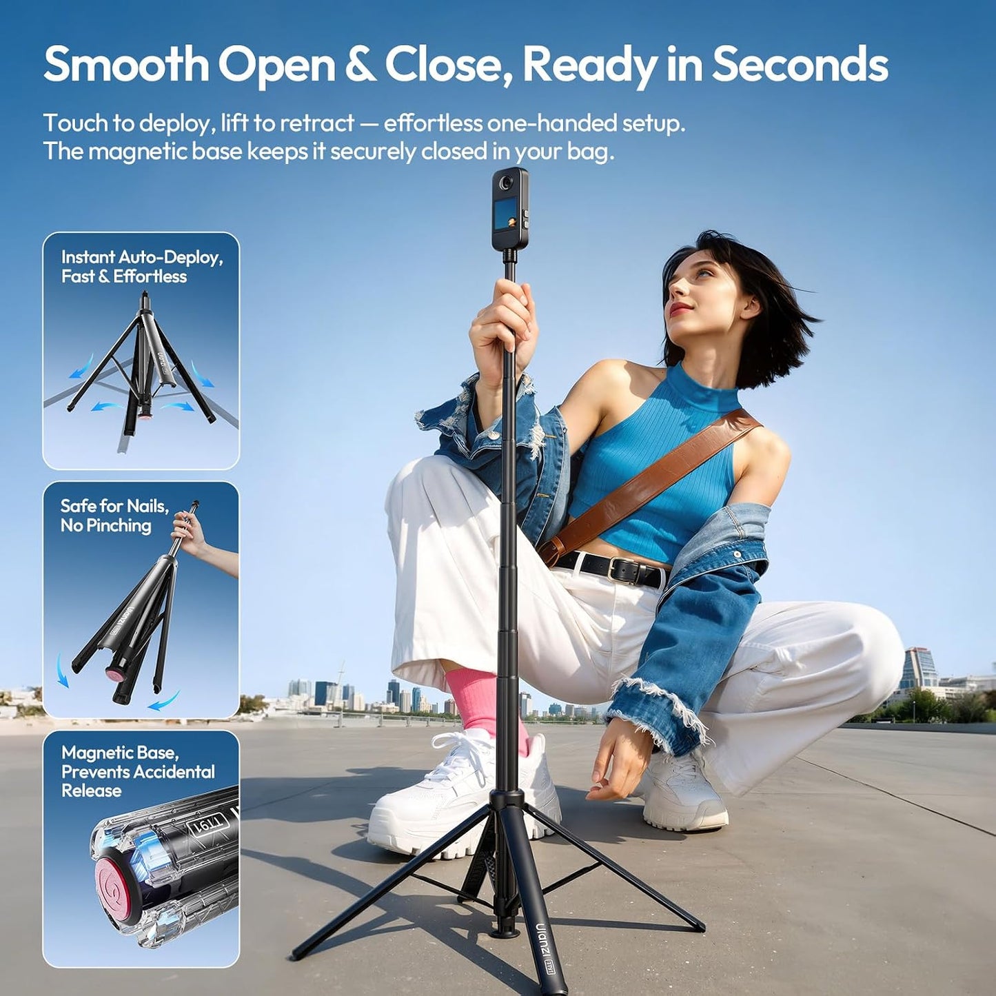 ULANZI TT91 2-in-1 Invisible Selfie Stick Tripod Extension Pole