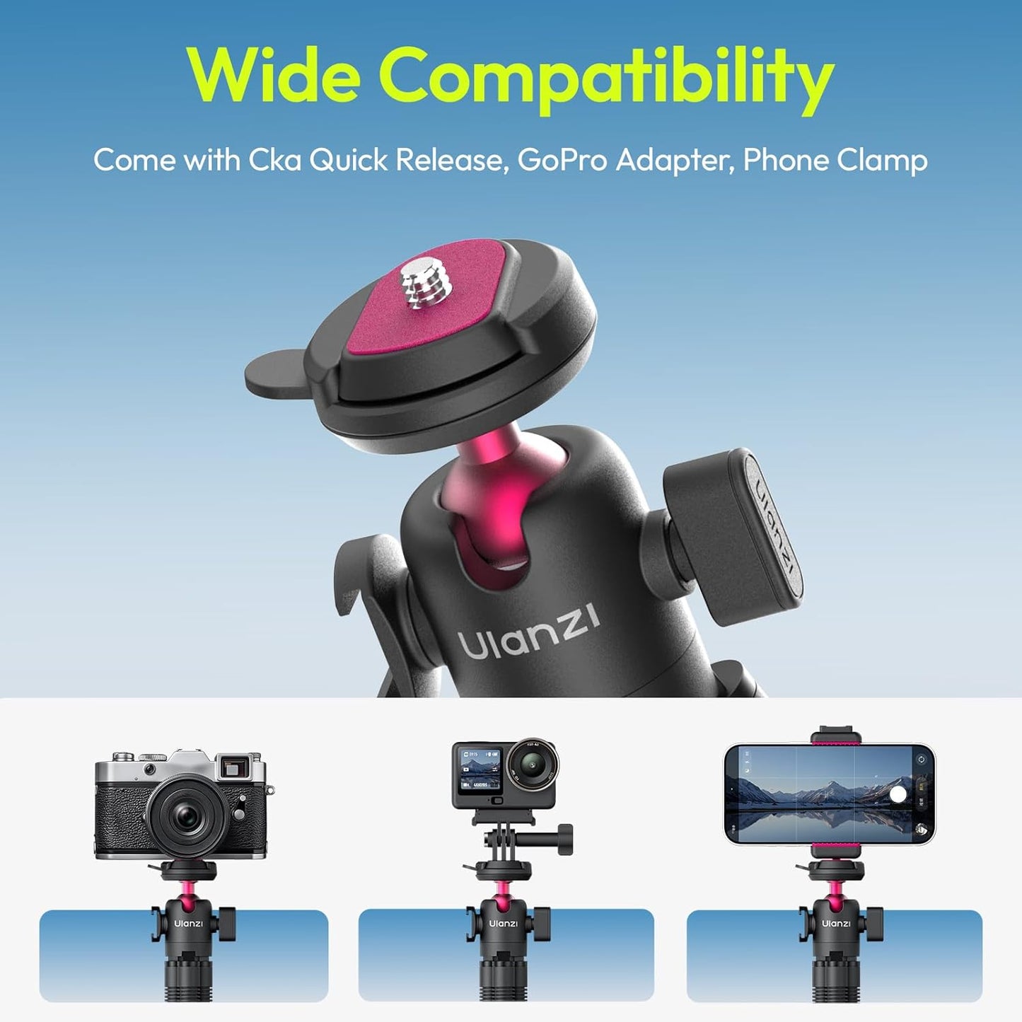 ULANZI MT-91 Flexible Octopus Tripod 3-in-1 for Phone/GoPro/Camera w Bluetooth