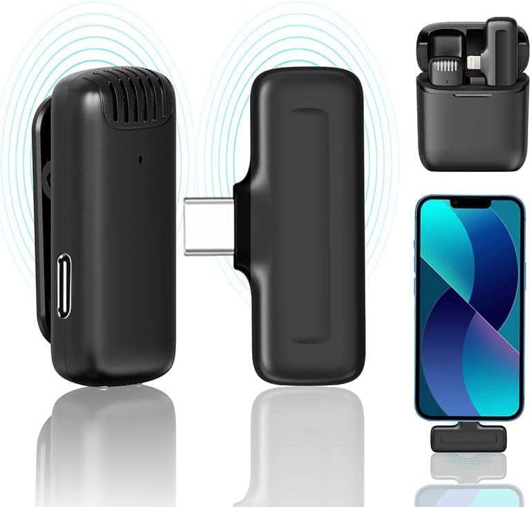 ULANZI J11 Wireless Lavalier Microphone for USB C Phone, 1-in-1 Plug-Play Mic with Charging Case for Phone Video Recording Interview Youtubers Vloggers, 65ft Transmission Range
