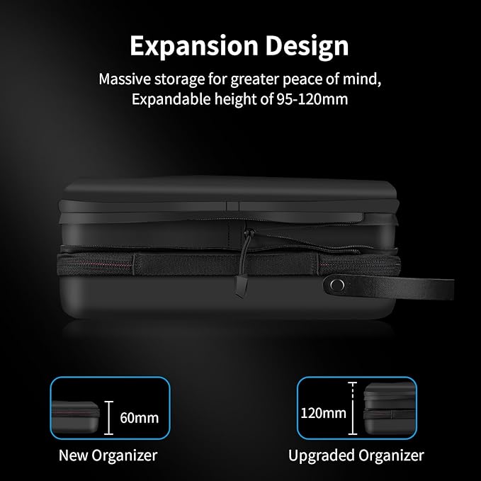 TELESIN Large Carrying Case for GoPro, DJI Osmo, Insta360, Hard Protective Travel Bag