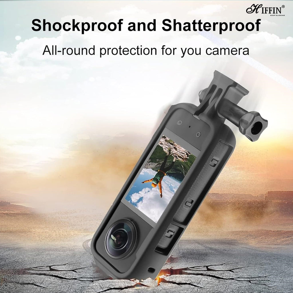 Hiffin Insta 360 ONE X3 Action Camera Plastic Case Protective Frame with 1/4 Thread for Enhanced Camera Mounting and Compatibility