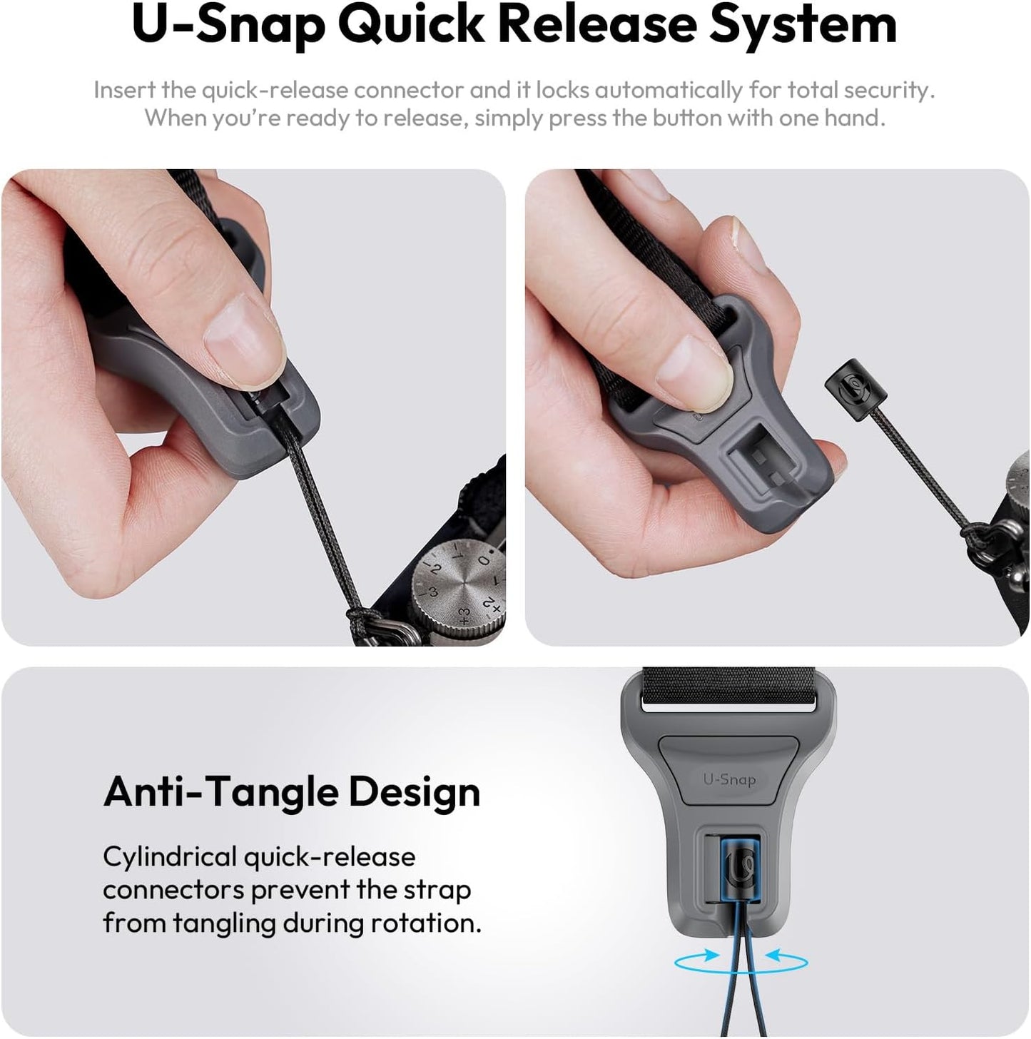 ULANZI CSS1 U-Snap Camera Strap 55in Quick Release DSLR Mirrorless Sling Belt B/G/S/Blue