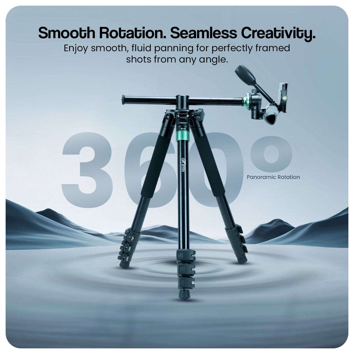 Professional Portable Tripod Monopod with 3 Way Pan Head