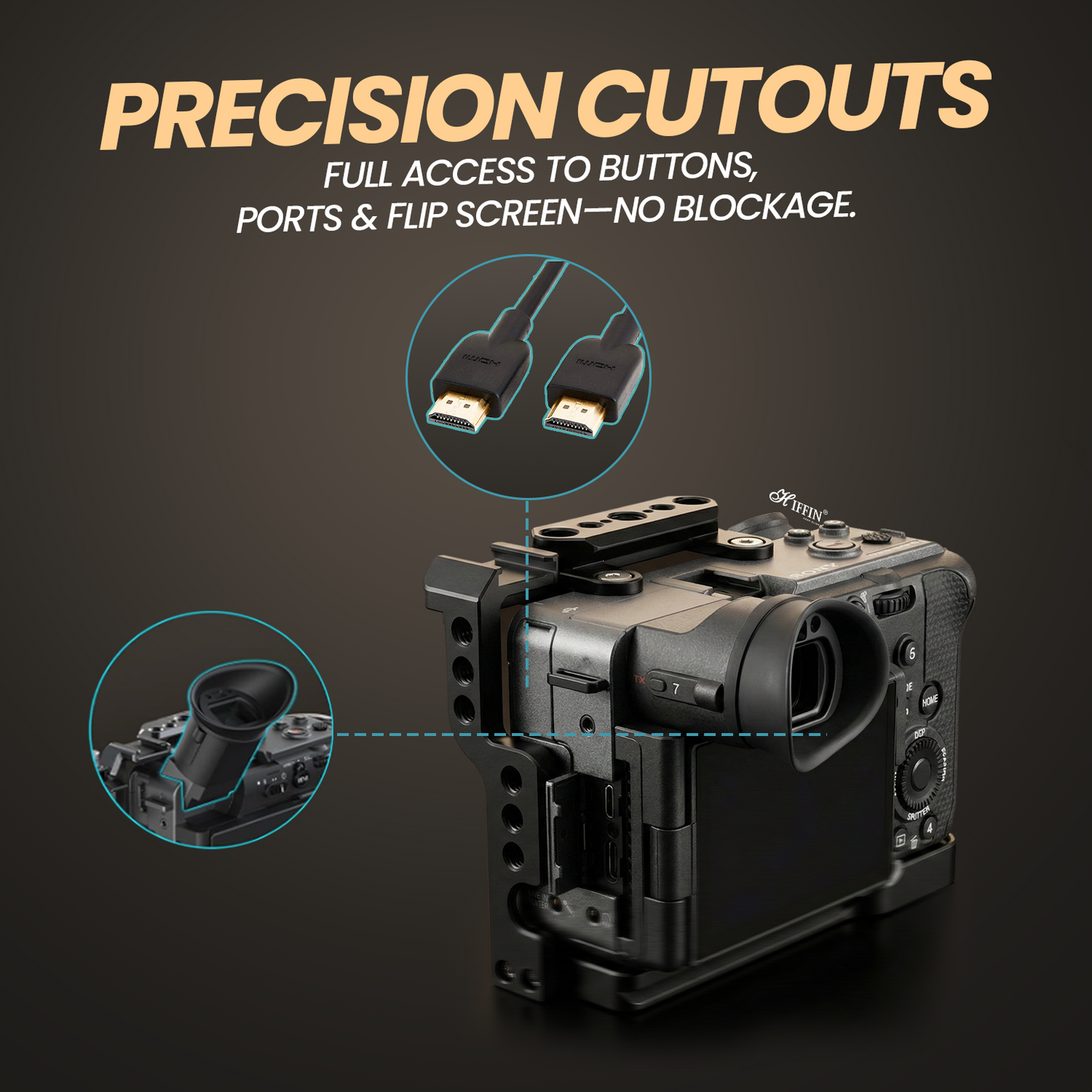 FX2 Metal Camera Cage Arca-Type Quick Release Cold Shoe 1/4″ & 3/8″ Thread Mount